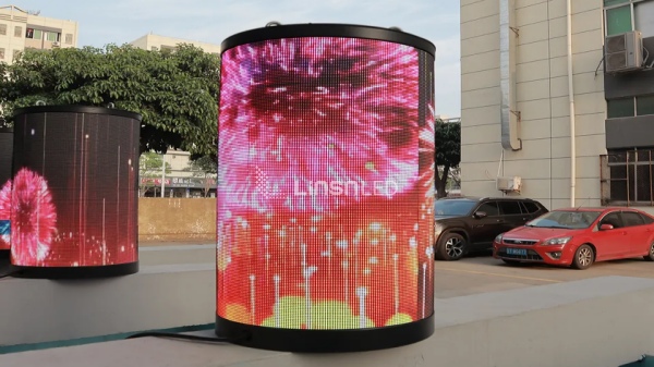 cylinder led screen for shopping mall