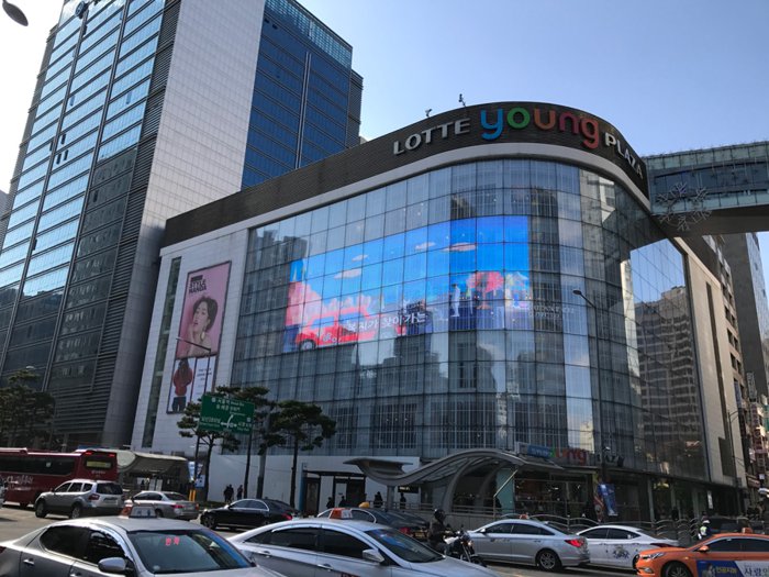 lotte building led wall