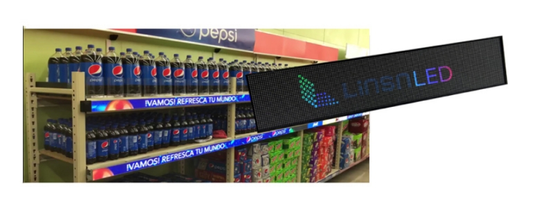 shelf led screens with linsn logo