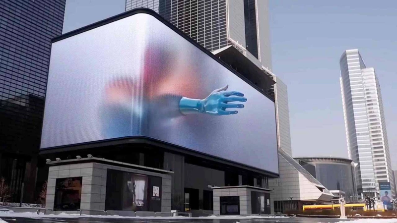 3d billboard on business building